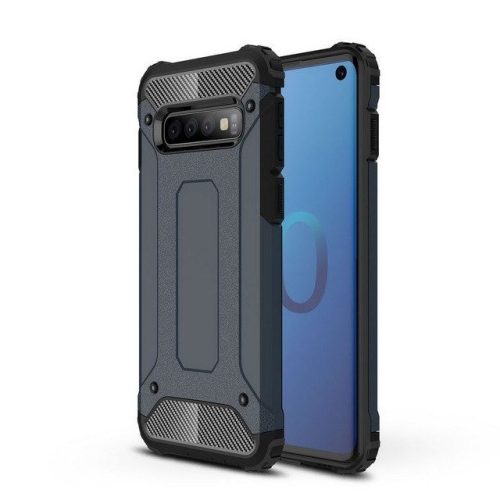 Hybrid Armor Tough Rugged Samsung Galaxy S10 ütésálló hátlap, tok, sötétkék