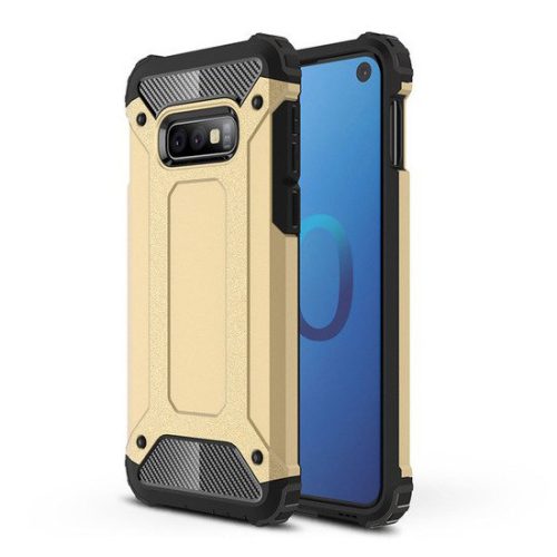 Hybrid Armor Tough Rugged Samsung Galaxy S10e ütésálló hátlap, tok, arany