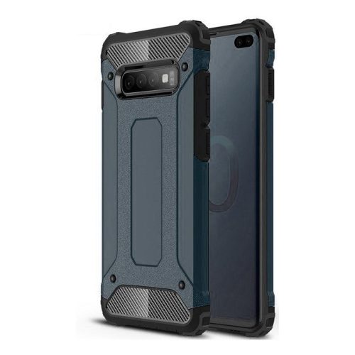 Hybrid Armor Tough Rugged Samsung Galaxy S10 Plus ütésálló hátlap, tok, sötétkék