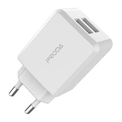   Proda Linshy Pro Travel Charger (PD-A22) hálózati töltő adapter, 2xUSB-A, 2.1A, fehér