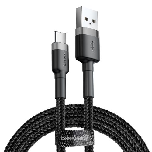 Baseus Cafule CATKLF-AG1 USB/USB-C adat- és töltőkábel, 3.0 gyorstöltés, 3A, 0,5m, fekete-szürke