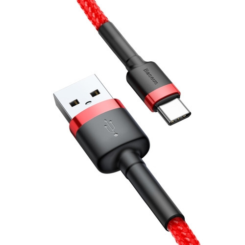 Baseus Cafule CATKLF-B09 USB USB-C adat- és töltőkábel, 3.0 gyorstöltés, 3A, 1m, piros