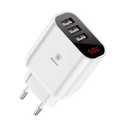   Baseus Mirror Lake Intelligent Travel Charger töltőfej, 3XUSB 3.4A, fehér