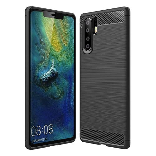 Carbon Case Flexible Huawei P30 Pro hátlap, tok, fekete