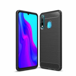 Carbon Case Flexible Huawei P30 Lite hátlap, tok, fekete