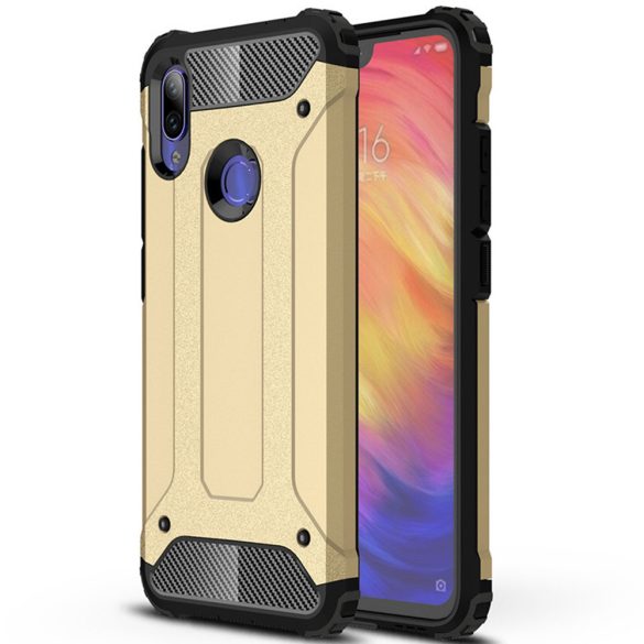 Hybrid Armor Tough Rugged Xiaomi Redmi Note 7 ütésálló hátlap, tok, arany