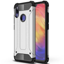   Hybrid Armor Tough Rugged Xiaomi Redmi Note 7 ütésálló hátlap, tok, ezüst