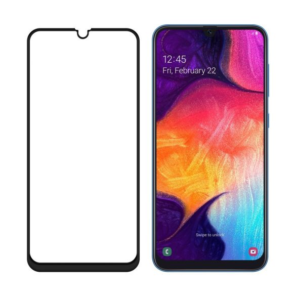 Wozinsky Glass Screen 5D Full Glue Samsung Galaxy A50/A30/A20 teljes kijelzős edzett üvegfólia, 9H keménységű, tokbarát, fekete