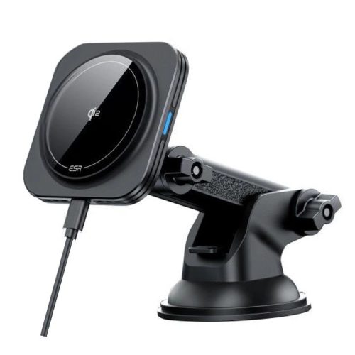 ESR HALOLOCK MAGNETIC MAGSAFE DASHBOARD CAR MOUNT WIRELESS CHARGER QI2 15W autós tartó és töltő, fekete