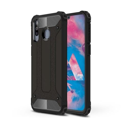 Hybrid Armor Tough Rugged Samsung Galaxy M30 ütésálló hátlap, tok, fekete