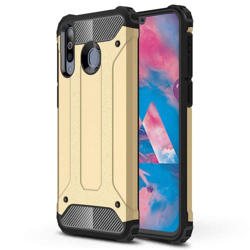 Hybrid Armor Tough Rugged Samsung Galaxy M30 ütésálló hátlap, tok, arany