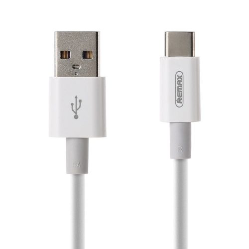 Remax Super-Fast Charging USB Type-C adat- és töltőkábel, 5A, fehér