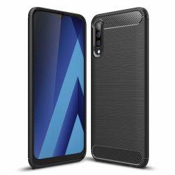 Carbon Case Flexible Samsung Galaxy A70 hátlap, tok, fekete