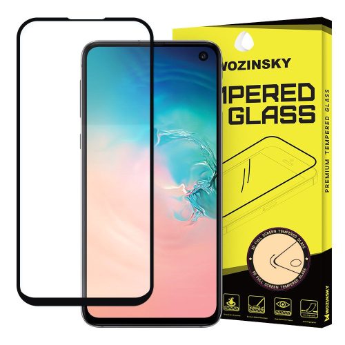 Wozinsky Glass Screen 5D Full Glue Samsung Galaxy S10e teljes kijelzős edzett üvegfólia, 9H keménységű, tokbarát, fekete