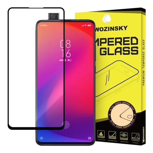 Wozinsky Xiaomi Mi 9T Pro/Mi 9T/Redmi K20 Glass Screen 5D Full Glue teljes kijelzős edzett üvegfólia (tempered glass), 9H keménységű, tokbarát, fekete