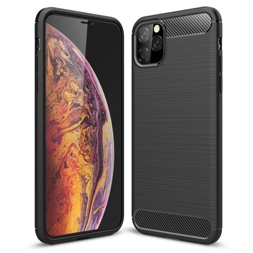 Carbon Case Flexible iPhone 11 Pro Max hátlap, tok, fekete