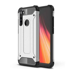   Hybrid Armor Tough Rugged Xiaomi Redmi Note 8 ütésálló hátlap, tok, ezüst