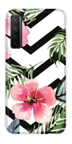 Casegadget Huawei P40 Lite 5G/Nova 7 SE trópusi virág mintás tok, hátlap, színes