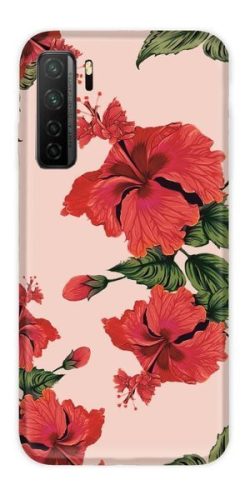 Casegadget Huawei P40 Lite 5G/Nova 7 SE hibiszkusz mintás, tok, hátlap, színes