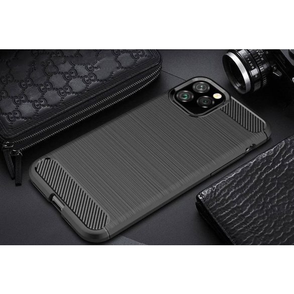 Carbon Case Flexible iPhone 11 hátlap, tok, sötétkék