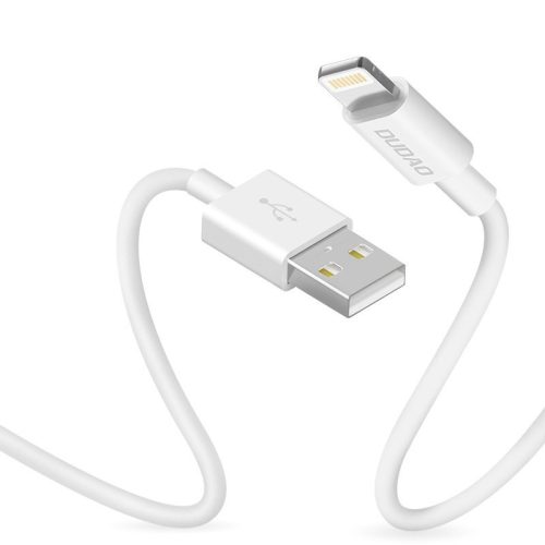 Dudao USB/Lightning adat- és töltőkábel iPhone, iPad készülékekhez, 3A 1m, fehér