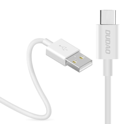 Dudao USB/USB-C kábel adat- és töltőkábel, 3A 1m, fehér