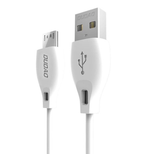 Dudao USB/micro USB adat- és töltőkábel, 2.4A 1m, fehér