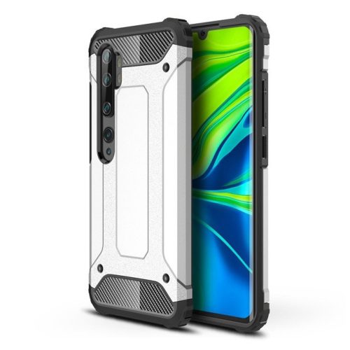 Hybrid Armor Tough Rugged Xiaomi Mi Note 10/Mi Note 10 Pro/Mi CC9 Pro ütésálló hátlap, tok, ezüst