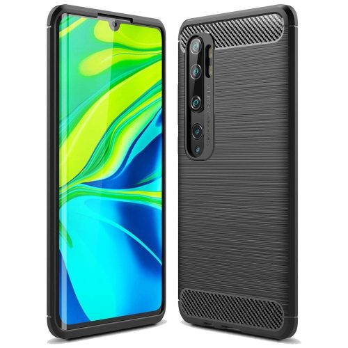 Carbon Case Flexible Xiaomi Mi Note 10/Mi Note 10 Pro/Mi CC9 Pro hátlap, tok, fekete