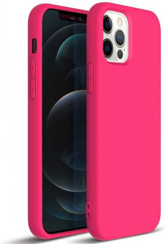 Silicone Case iPhone 12/12 Pro szilikon hátlap, tok, pink