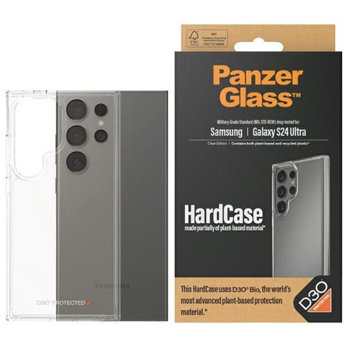 PanzerGlass hátlap, tok HardCase Samsung Galaxy S24 Ultra D3O katonai minősítésű, átlátszó