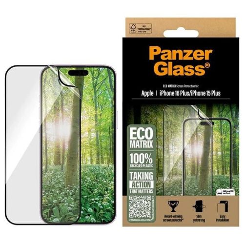 PanzerGlass MATRIX Screen Protector iPhone 16 Plus / 15 Plus 6.7" Ultra-Wide Fit 2871