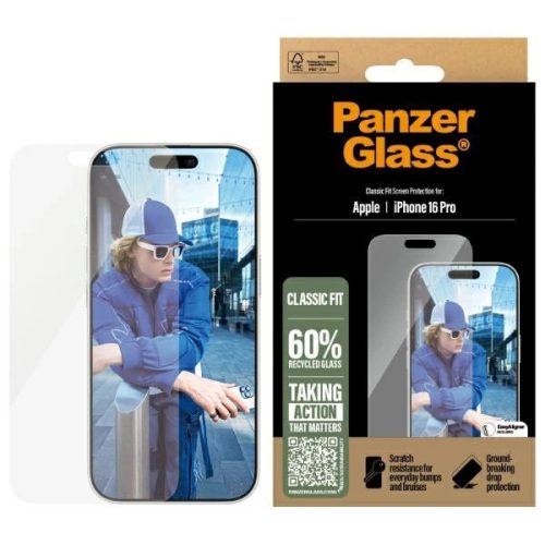 PanzerGlass Screen Protector iPhone 16 Pro 6.3" Classic Fit 2874