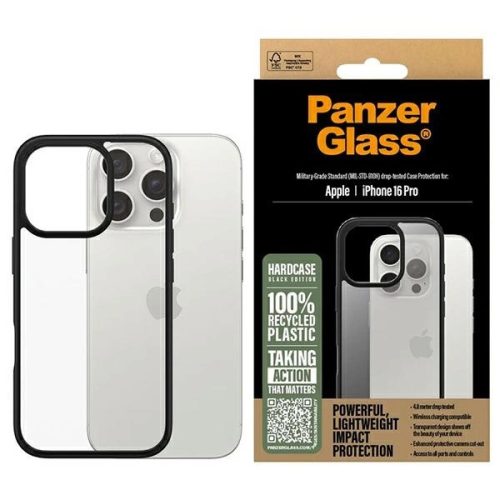 PanzerGlass HardCase iPhone 16 Pro 6.3" tok, fekete 1296