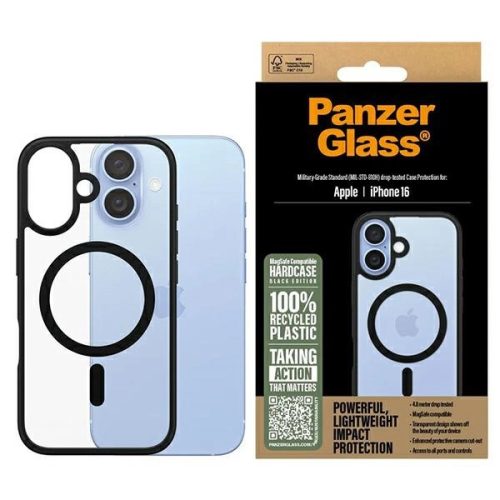 PanzerGlass HardCase iPhone 16 6.1" tok, fekete MagSafe 1301