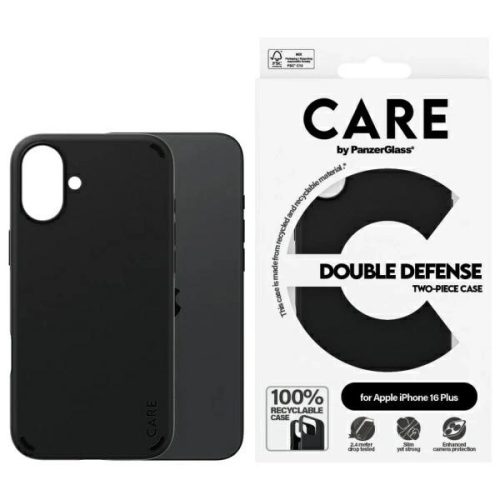 CARE by PanzerGlass Feature Double, Defense Case iPhone 16 Plus 6.7" tok, fekete 1335