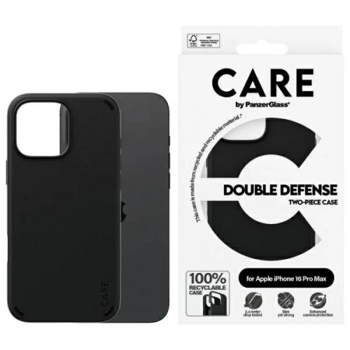 CARE by PanzerGlass Feature Double, Defense Case iPhone 16 Pro Max 6.9" tok, fekete 1336