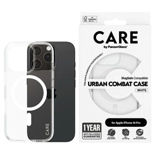 CARE by PanzerGlass Flagship Case iPhone 16 Pro 6.3" tok, fehér MagSafe 1338