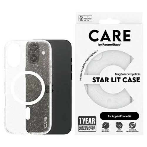 CARE by PanzerGlass Flagship Star Lit Case iPhone 16 6.1" MagSafe tok, fehér 1341