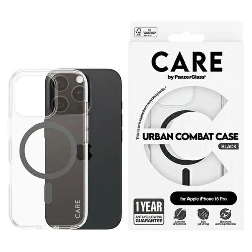 CARE by PanzerGlass Flagship Case iPhone 16 Pro 6.3"" tok, fekete MagSafe 1346