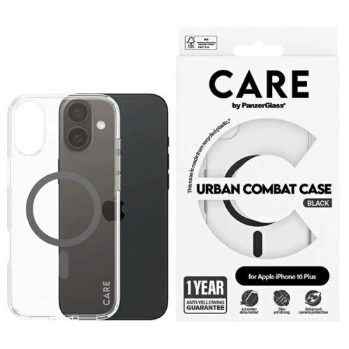 CARE by PanzerGlass Flagship Case iPhone 16 Plus 6.7" MagSafe tok, fekete 1347