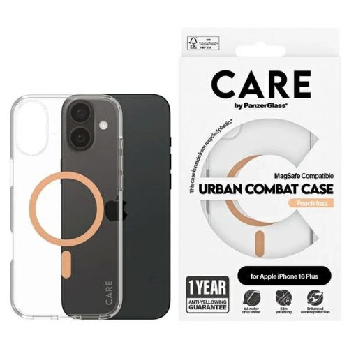 CARE by PanzerGlass Flagship Case iPhone 16 Plus 6,7" MagSafe tok, barackszín 1375