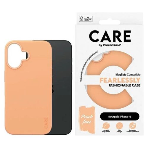 CARE by PanzerGlass Fashion Case iPhone 16 6.1" MagSafe tok, barackszín 1389