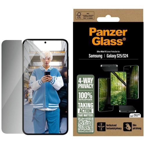 PanzerGlass Eco Matrix Ultra-Wide Fit Samsung Galaxy S25 edzett üvegfólia