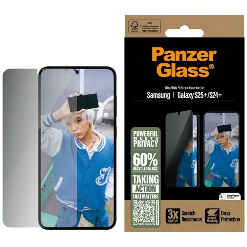 PanzerGlass Ultra-Wide Fit Samsung Galaxy S25 Plus betekintésvédő privacy üvegfólia