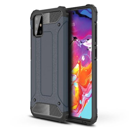 Hybrid Armor Tough Rugged Samsung Galaxy A51 ütésálló hátlap, tok, sötétkék