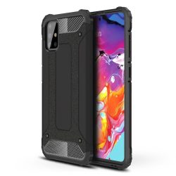   Hybrid Armor Tough Rugged Samsung Galaxy A71 ütésálló hátlap, tok, fekete