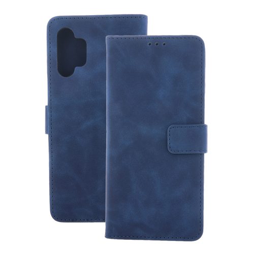 Smart Velvet iPhone 15 Plus 6,7" oldalra nyíló tok, sötétkék