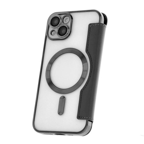 Smart Chrome Mag Case MagSafe oldalra nyíló tok iPhone 13 Pro 6,1", fekete