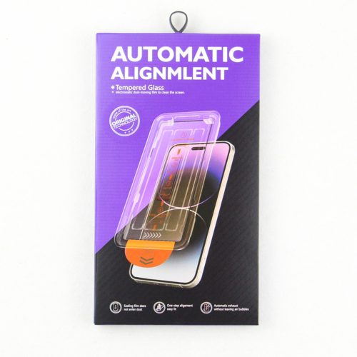 Tempered glass 9D Easy Tool Full Glue betekintésgátló teljes kijelzős edzett üvegfólia iPhone 15 Plus 6,7"